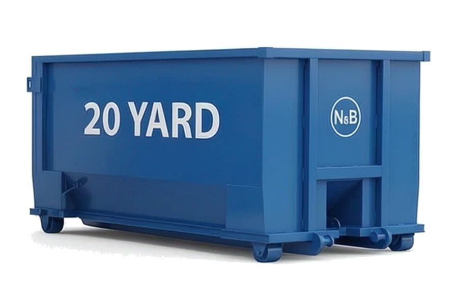 20-yard blue roll-off dumpster