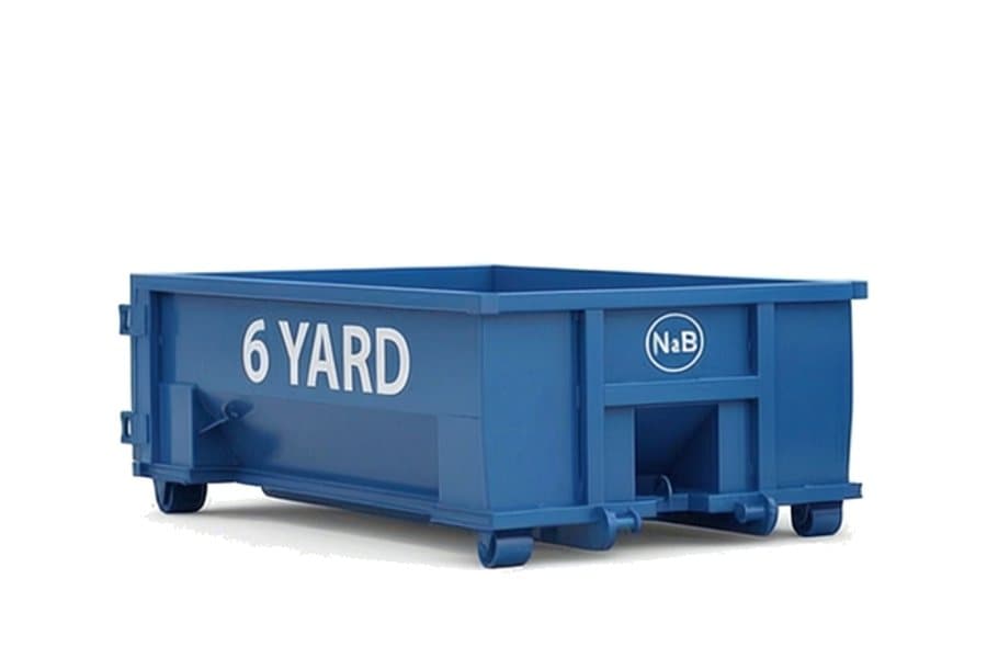 6-yard blue roll-off dumpster